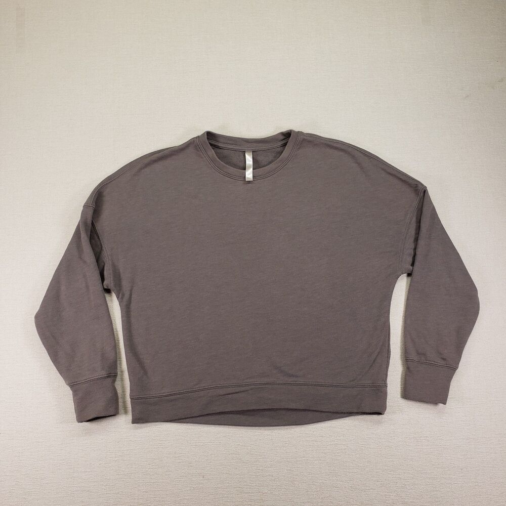 Fabletics Crewneck Sweatshirt Womens Medium Gray Cropped Soft Lounge Pullover